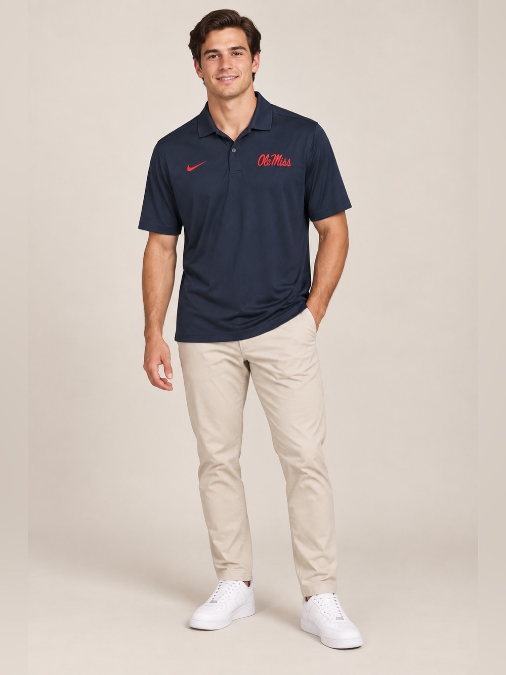Nike Ole Miss Navy Dri-FIT Golf Polo Men’s L